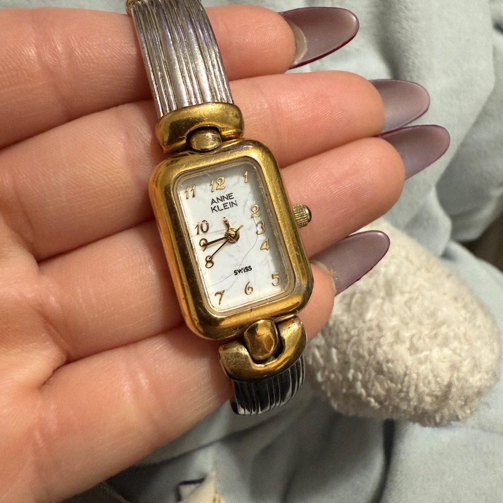 Anne Klein Two-Tone Gold and Silver Watch